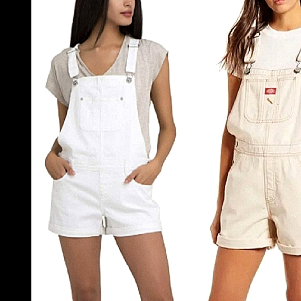 L.E.I. Distressed Denim Jean Shortall Romper NWT